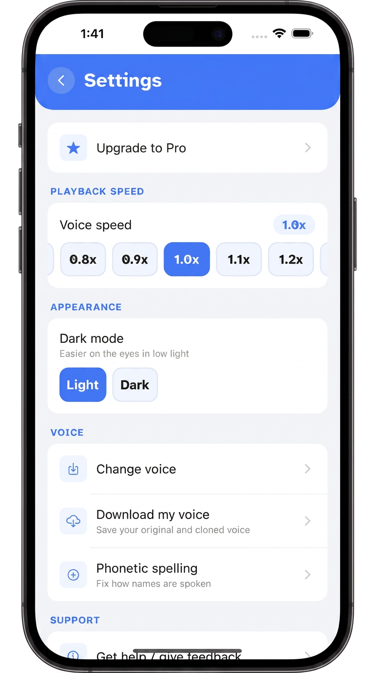 Adjustable voice speed